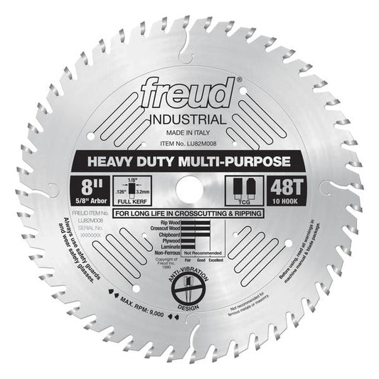 Freud 008925300748 8" x 48T Heavy Duty Multi-Purpose Blade
