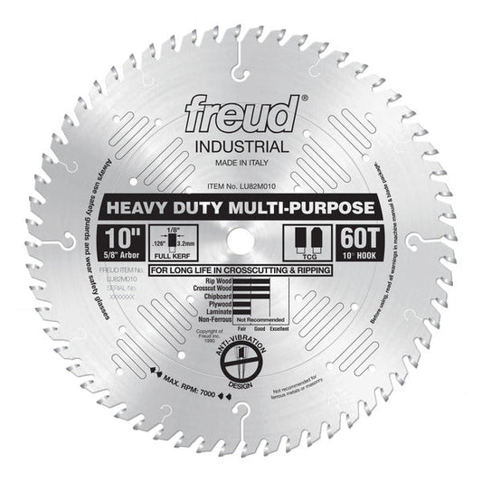 Freud 008925300762 10" x 60T Heavy Duty Multi-Purpose Blade