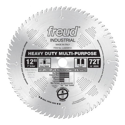 Freud 008925300779 12" x 72T Heavy Duty Multi-Purpose Blade