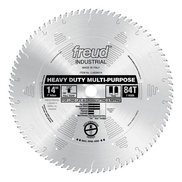 Freud 008925300786 14" x 84T Heavy Duty Multi-Purpose Blade