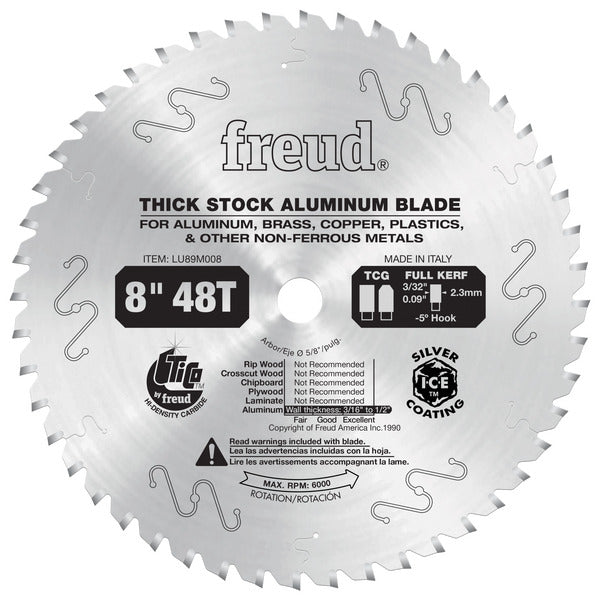 Freud 008925300984 8" x 48T Thick Stock Aluminum Metal Blade
