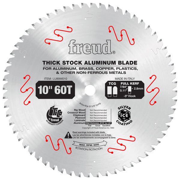 Freud 008925301004 10" x 60T Thick Stock Aluminum Metal Blade