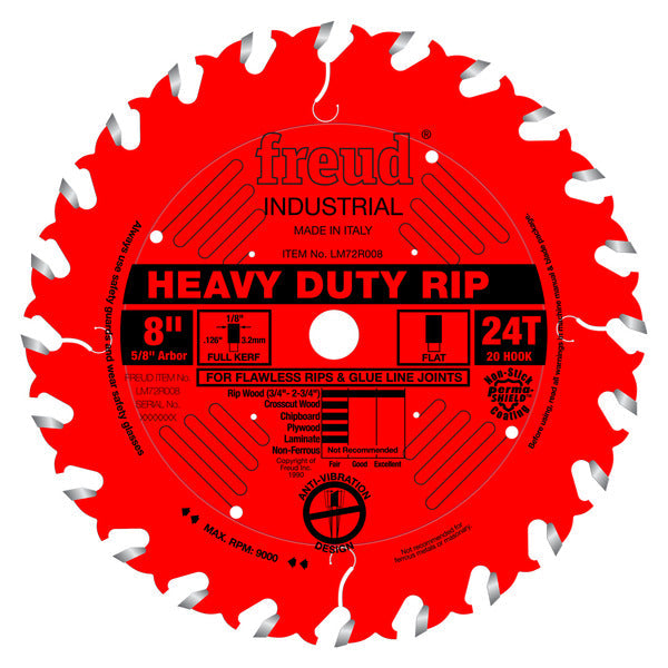 Freud 008925301479 8" x 24T Heavy-Duty Rip Blade