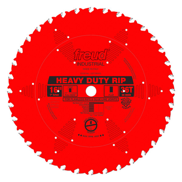 Freud 008925301516 16" x 36T Heavy-Duty Rip Blade