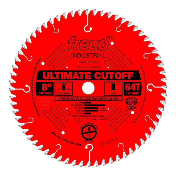 Freud 008925301592 8" x 64T Ultimate Cut-Off Blade