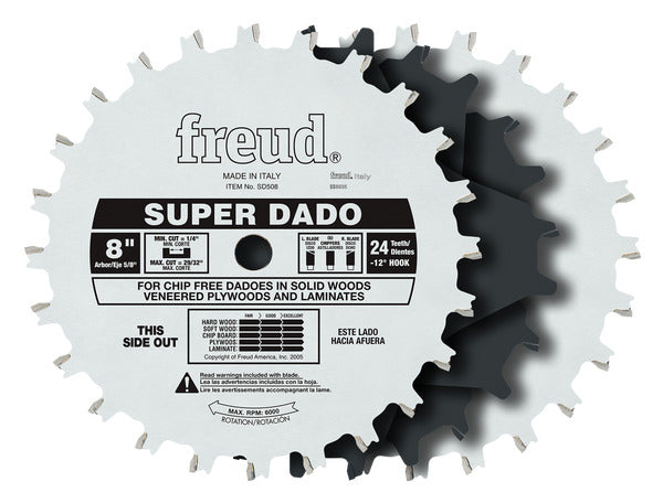 Freud 008925330455 8" x 24T Super Dado Sets