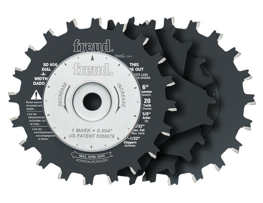 Freud 008925330592 6" x 20T Dial-A-Width Stacked Dado Sets