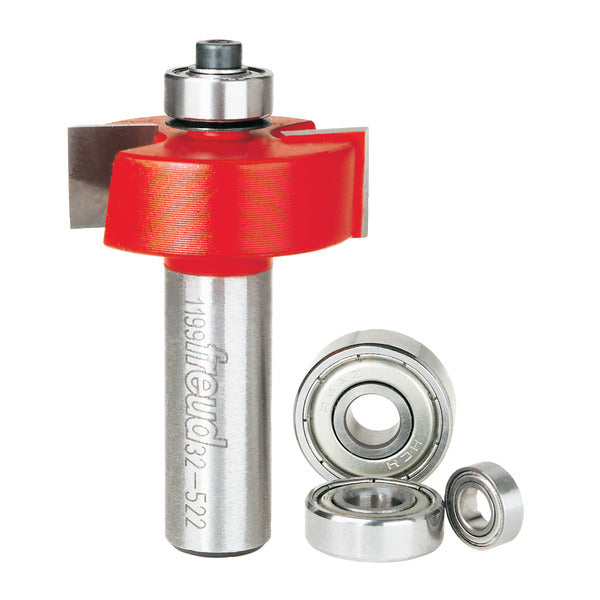 Freud 008925383192 5/16", 3/8", 7/16", 1/2" Depth Rabbeting Bit Set with interchangeable bearings with 1/2" Shank
