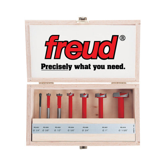 Freud 008925490173 Seven Piece Carbide Forstner Drill Bit Set (1/4" to 1-3/8" Dia.)