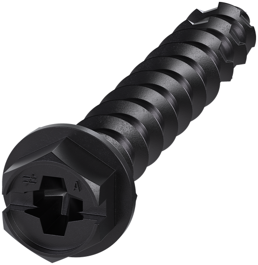 Simpson Strong-Tie TNTBL25134H Titen Turbo™ — 1/4 in. x 1-3/4 in. Hex-Head Concrete and Masonry Screw, Black (100-Qty) (Pack of 5)