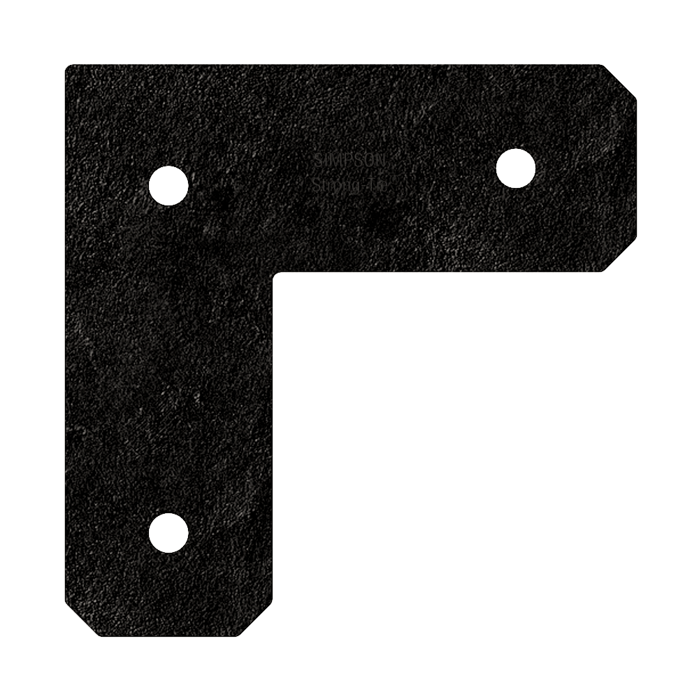 Simpson Strong-Tie APVL4 Outdoor Accents® Avant Collection™ ZMAX®, Black Powder-Coated L Strap for 4x4 (Pack of 8)