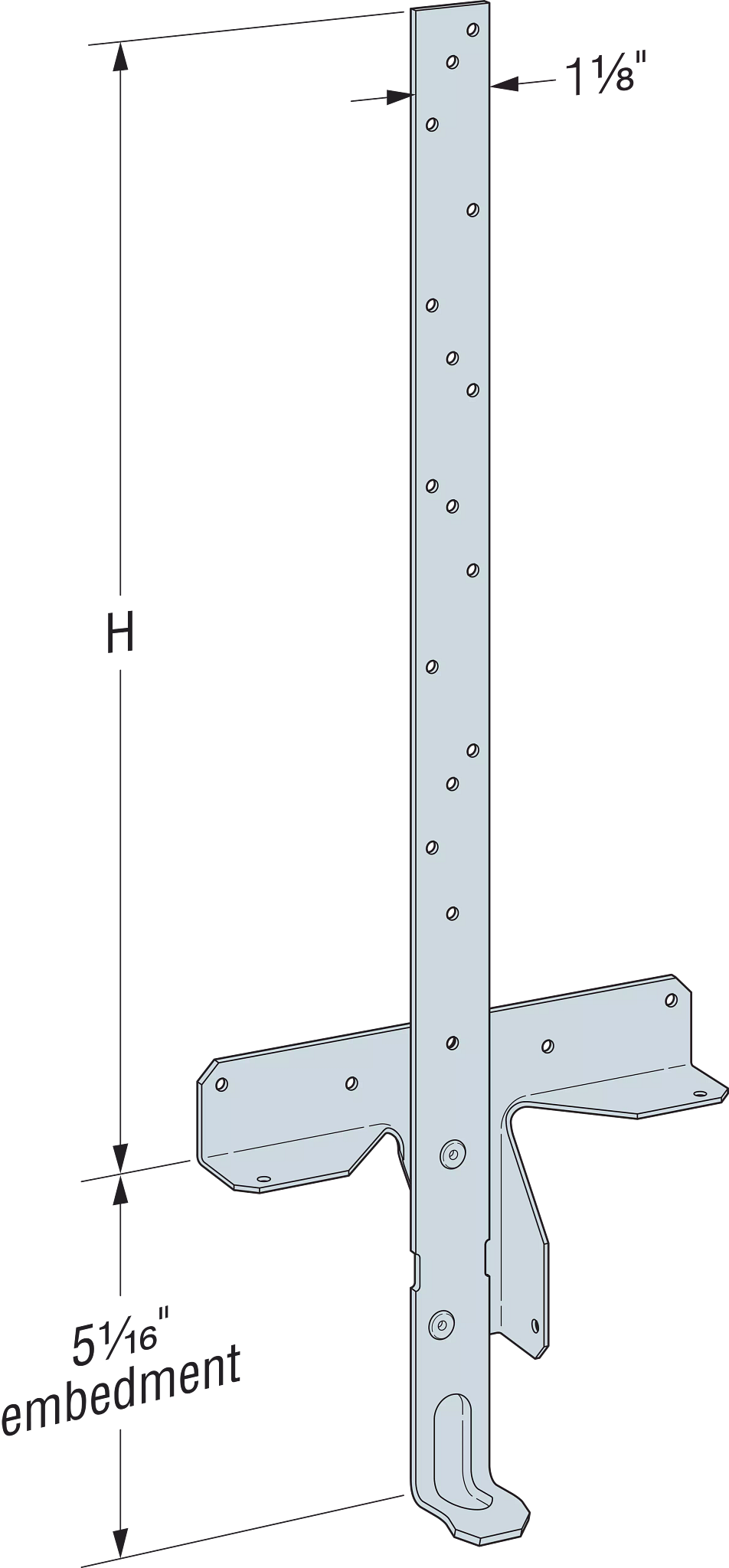 Simpson Strong-Tie HETAL20Z HETAL 20 in. ZMAX® Galvanized Heavy Embedded Truss Anchor (Pack of 50)