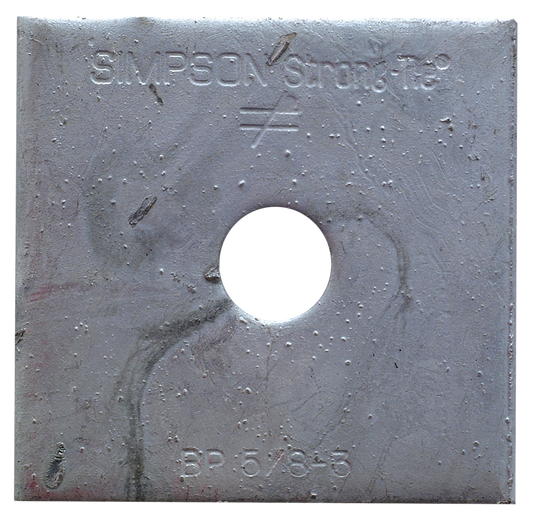 Simpson Strong-Tie BP 5/8-3HDG BP 3 in. x 3 in. Hot-Dip Galvanized Bearing Plate with 5/8 in. Bolt Dia. (Pack of 50)