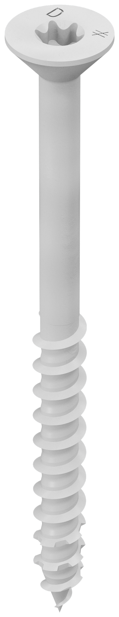 Simpson Strong-Tie TNTW25314TFC75 Titen Turbo™ — 1/4 in. x 3-1/4 in. 6-Lobe Flat-Head Concrete and Masonry Screw, White (75-Qty)