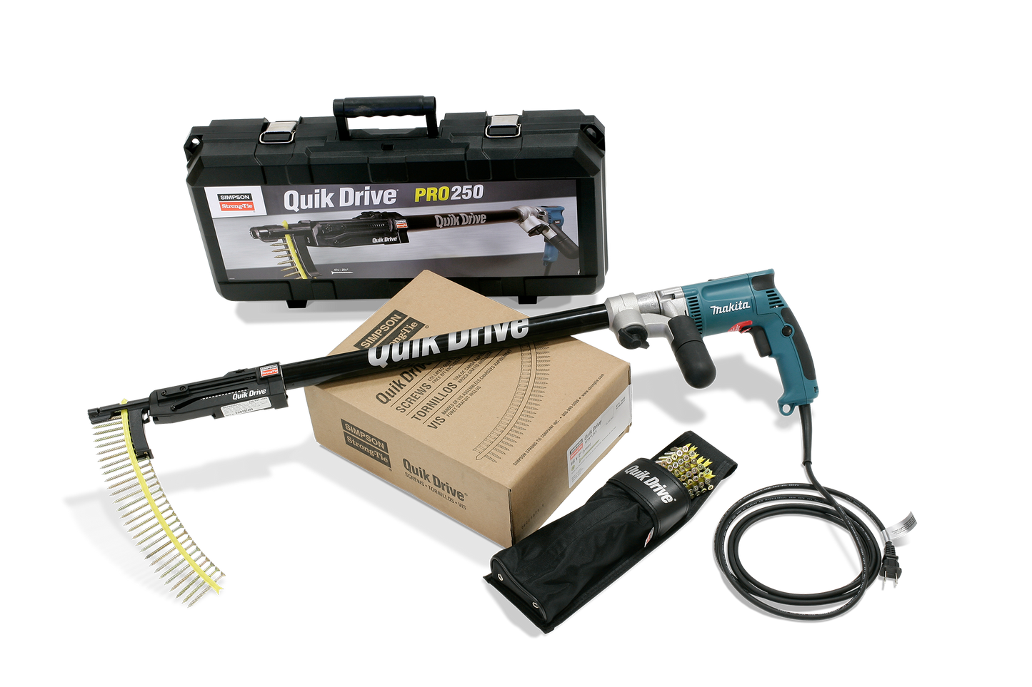 Simpson Strong-Tie PRO250G2M25K Quik Drive® PRO250 Subfloor System w/ Makita® 2500 RPM Screwdriver Motor