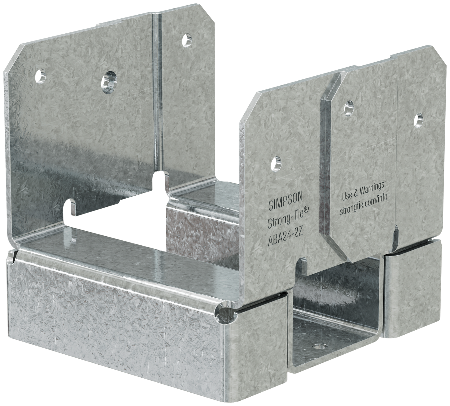 Simpson Strong-Tie ABA24-2Z ABA ZMAX® Galvanized Adjustable Standoff Post Base for Double 2x4 (Pack of 720)