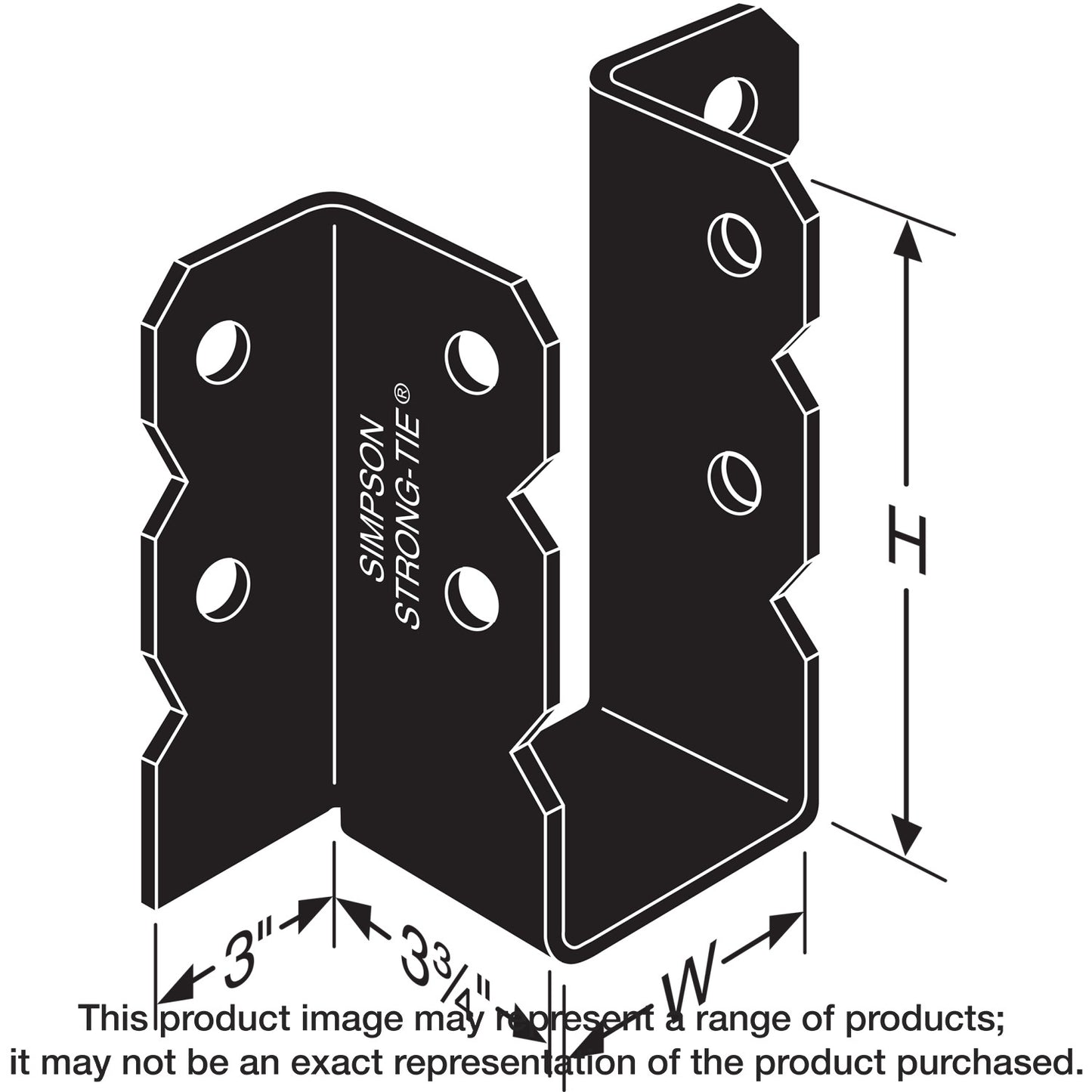 Simpson Strong-Tie OU410 OU® Black Powder-Coated Ornamental Joist Hanger for 4x10