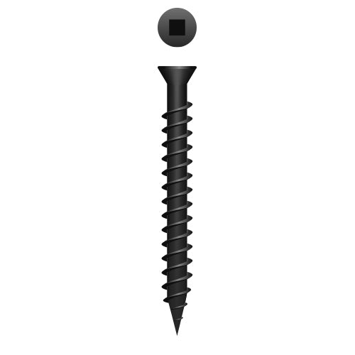 3QT - Strong-Point Square Drive Trim Head, Sharp Point, Phosphate Coated, 8 x 3, Box of 2,000