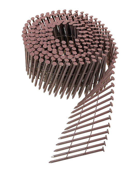 Simpson Strong-Tie S13A250CCG 15° Wire Coil, Painted Full Round Head, Ring-Shank Nail — 2-1/2 in. x .092 in. Type 304, Gray (3600-Qty) (Pack of 90)