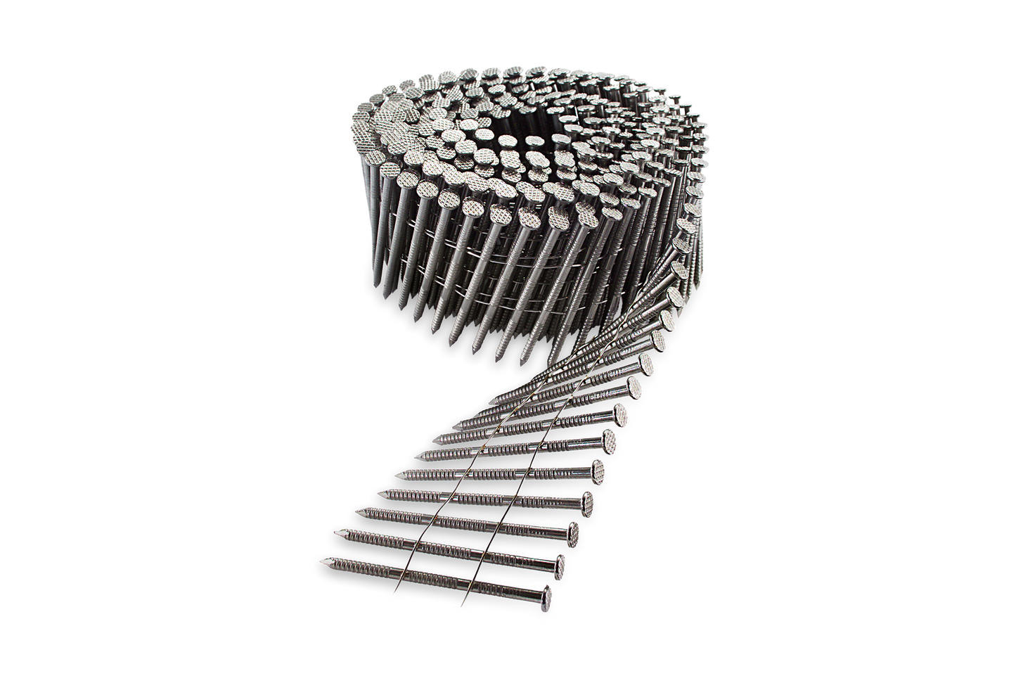 Simpson Strong-Tie S12A200PNB 15° Wire Coil, Full Round Head, Ring-Shank Decking/Framing Nail — 2 in. x .099 in. Type 304 (3600-Qty)