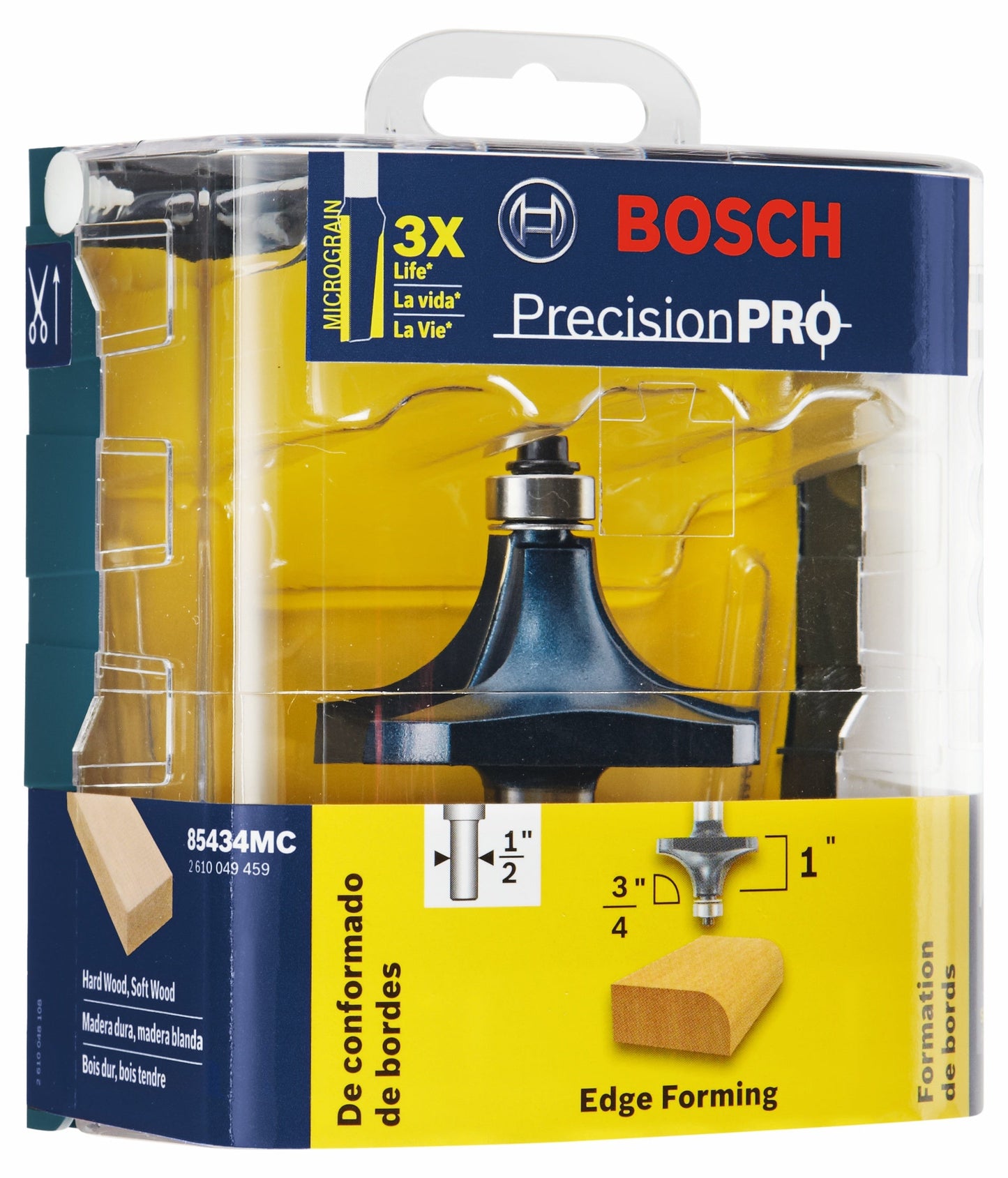 Broca fresadora redondeada con punta de carburo BOSCH 85434MC de 3/4 pulg. x 1 pulg.