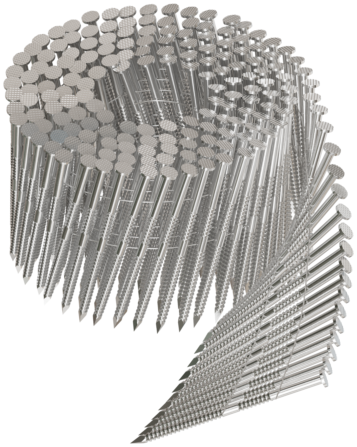 Simpson Strong-Tie T10A300PNJ 15° Wire Coil, Full Round Head, Ring-Shank Decking/Framing Nail — 3 in. x .131 in. Type 316 (1800-Qty)