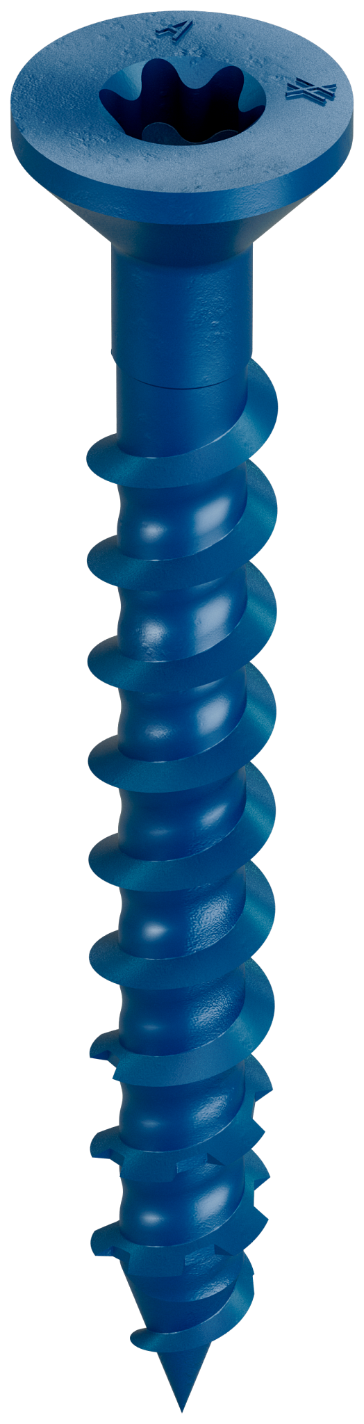 Simpson Strong-Tie TNT18134TFC25 Titen Turbo™ — 3/16 in. x 1-3/4 in. 6-Lobe Flat-Head Concrete and Masonry Screw, Blue (25-Qty) (Pack of 5)