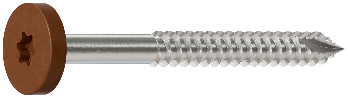 Simpson Strong-Tie T08175FS75RD Fascia Board Screw — #8 x 1-3/4 in. T-20 6-Lobe Pancake Head Type 316, Red (75-Qty) (Pack of 500)