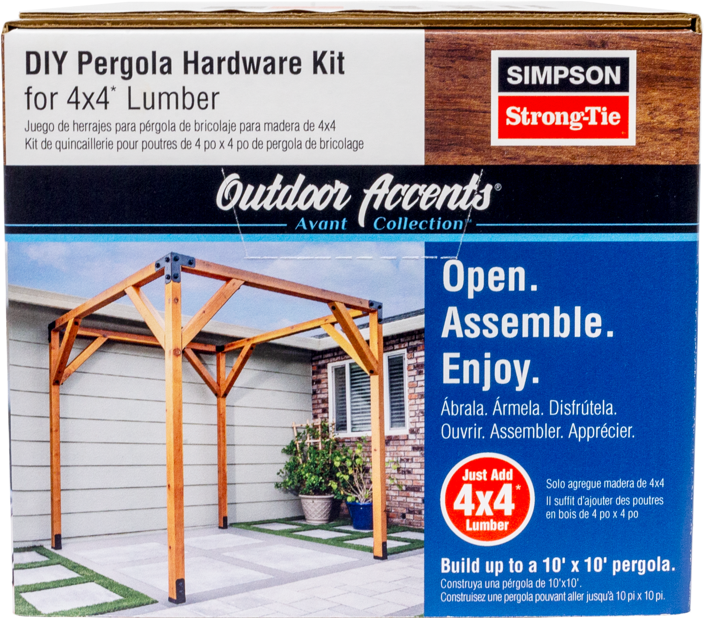 Simpson Strong-Tie APVPK44-D1 Outdoor Accents® Avant Collection™ DIY Pergola Kit for 4x4 Lumber