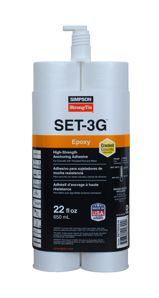 Simpson Strong-Tie SET3G22-N SET-3G® 22 oz. High-Strength Epoxy Adhesive w/ Nozzle and Extension