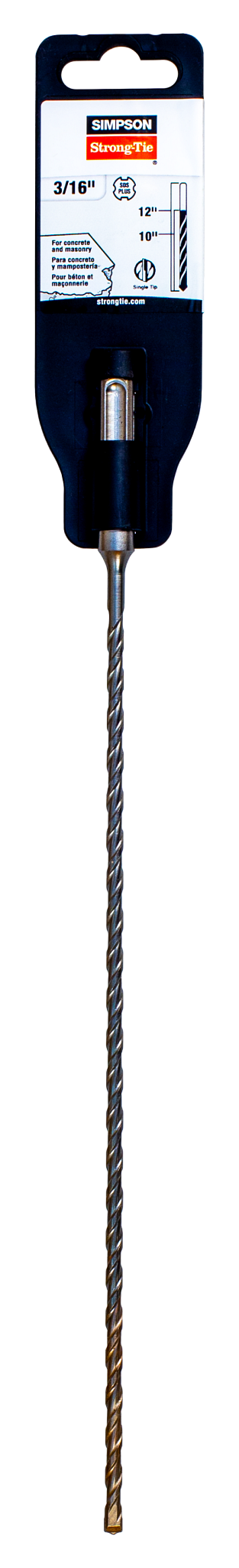 Simpson Strong-Tie MDPL02512S 1/4 in. x 12 in. SDS-plus® Shank Solid-Tip Carbide Drill Bit (Pack of 75)