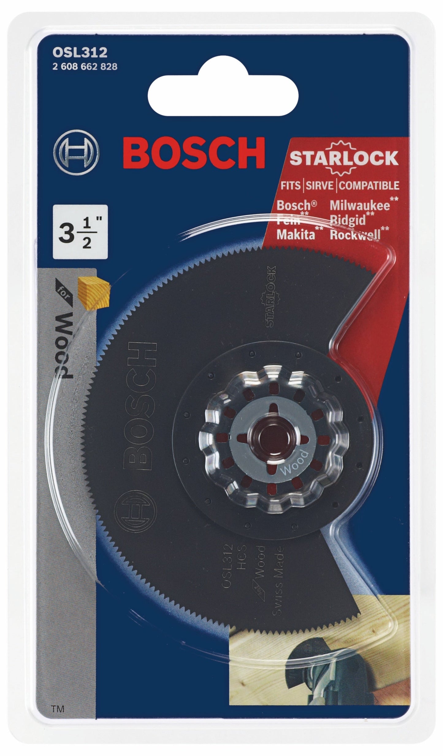 Hoja de sierra segmentada de acero con alto contenido de carbono BOSCH OSL312 para multiherramienta oscilante Starlock® de 3-1/2 pulg.