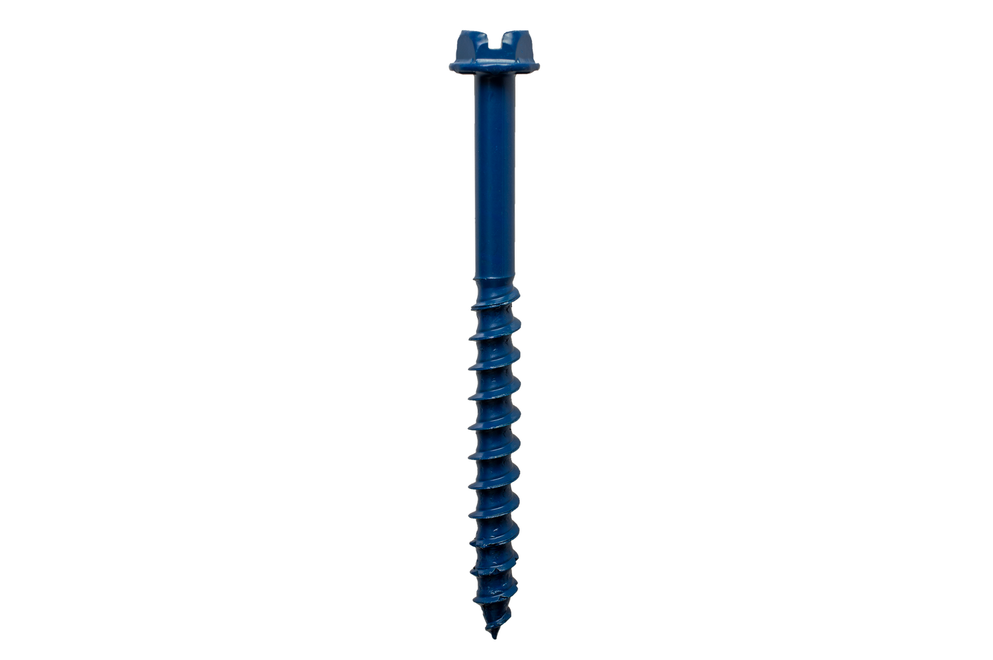 Simpson Strong-Tie TNT25114HC8 Titen Turbo™ — 1/4 in. x 1-1/4 in. Hex-Head Concrete and Masonry Screw, Blue (8-Qty) (Pack of 5)