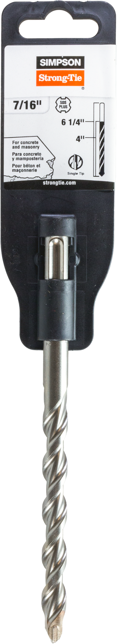 Simpson Strong-Tie MDPL04306 7/16 in. x 6-1/4 in. SDS-plus® Shank Drill Bit (Pack of 125)