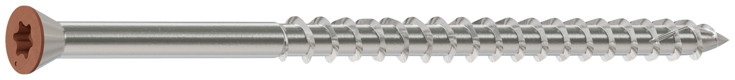 Simpson Strong-Tie T07300WJI Deck-Drive™ DWP WOOD SS Screw — #7 x 3 in. T-15, Trim Head, Type 316, Tan 03 (350-Qty) (Pack of 6)