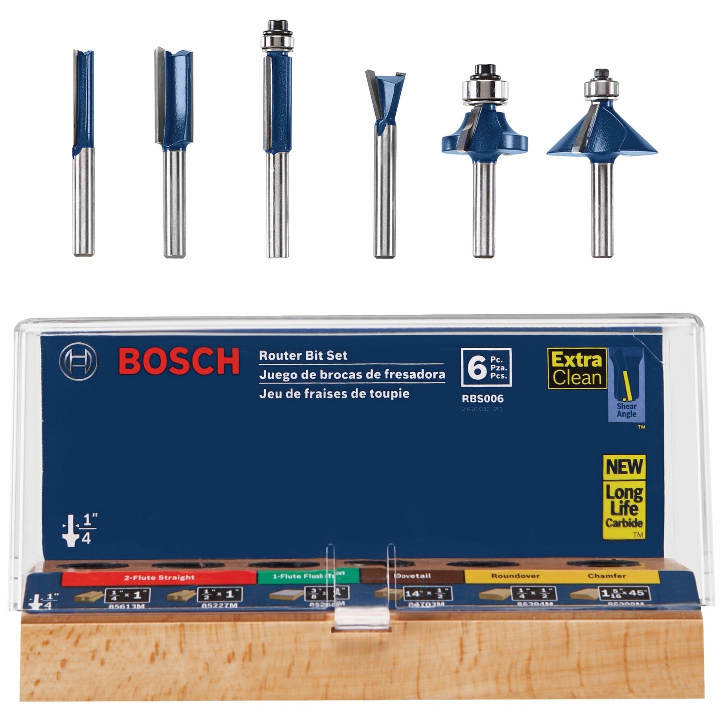 Juego multiusos BOSCH RBS006 de 6 piezas con vástago de 1/4 pulg.
