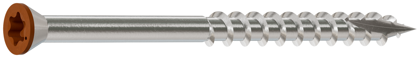 Simpson Strong-Tie T07225FT70TN04 Trim-Head Screw, 6-Lobe Drive — #7 x 2-1/4 in. T-15 Type 316, Tan 04 (70-Qty) (Pack of 600)