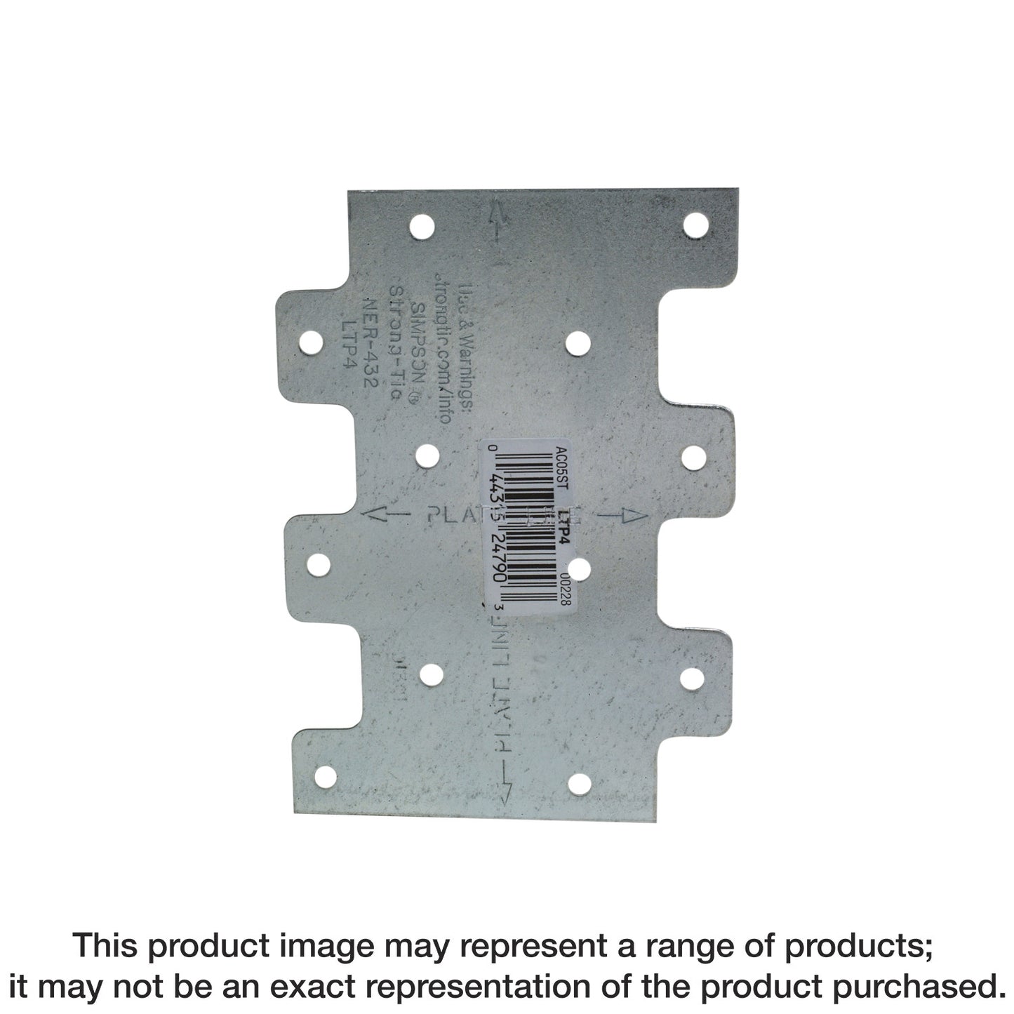 Simpson Strong-Tie LTP4Z LTP 3 in. x 4-1/4 in. ZMAX® Galvanized Lateral Tie Plate (Pack of 200)