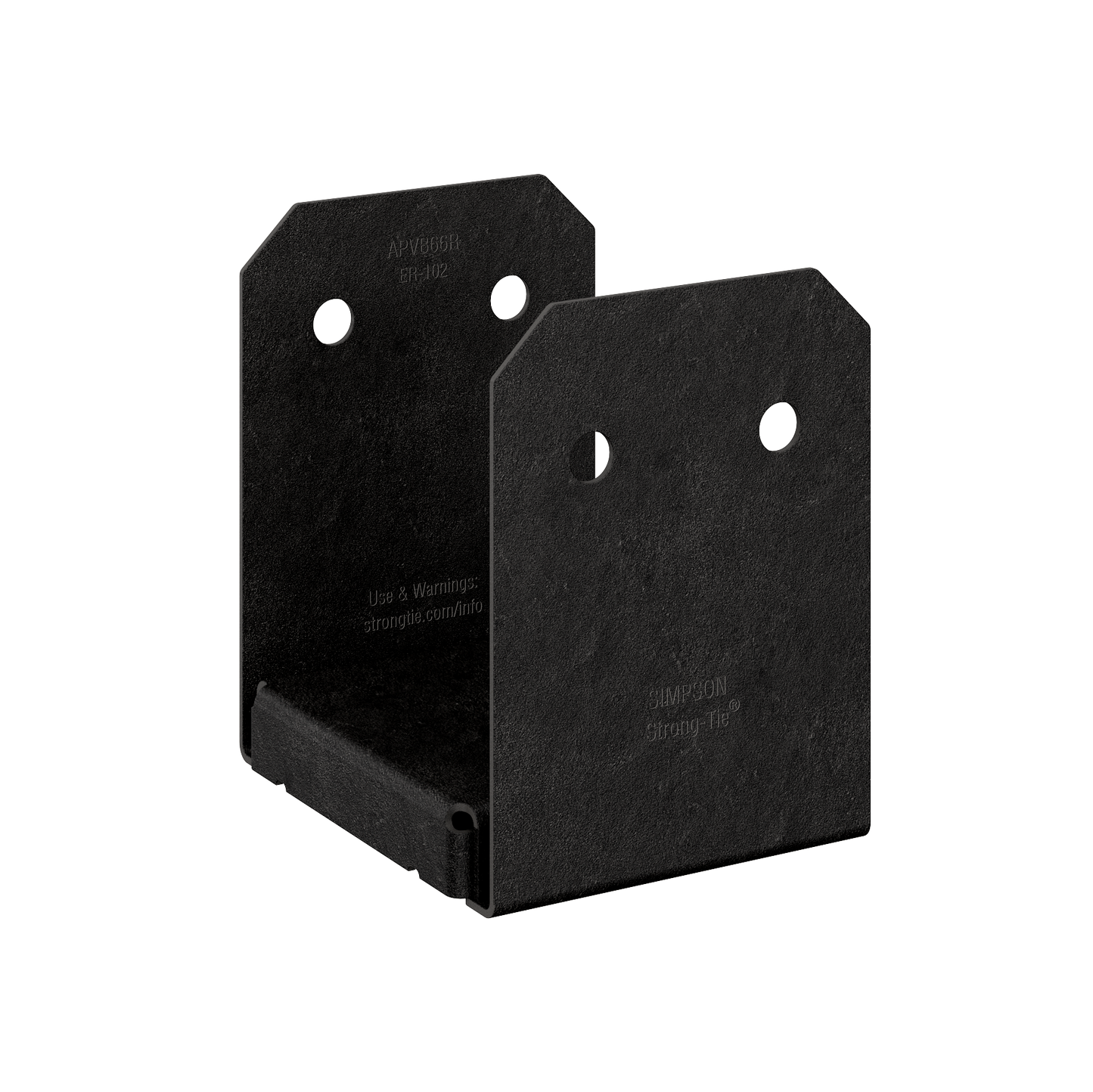 Simpson Strong-Tie APVB66R Outdoor Accents® Avant Collection™ ZMAX®, Black Powder-Coated Post Base for 6x6 Rough