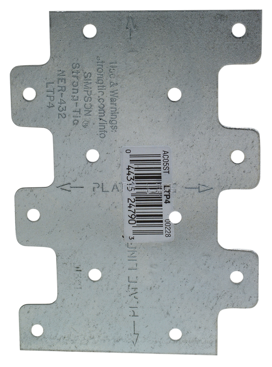 Simpson Strong-Tie LTP4 LTP 3 in. x 4-1/4 in. Galvanized Lateral Tie Plate