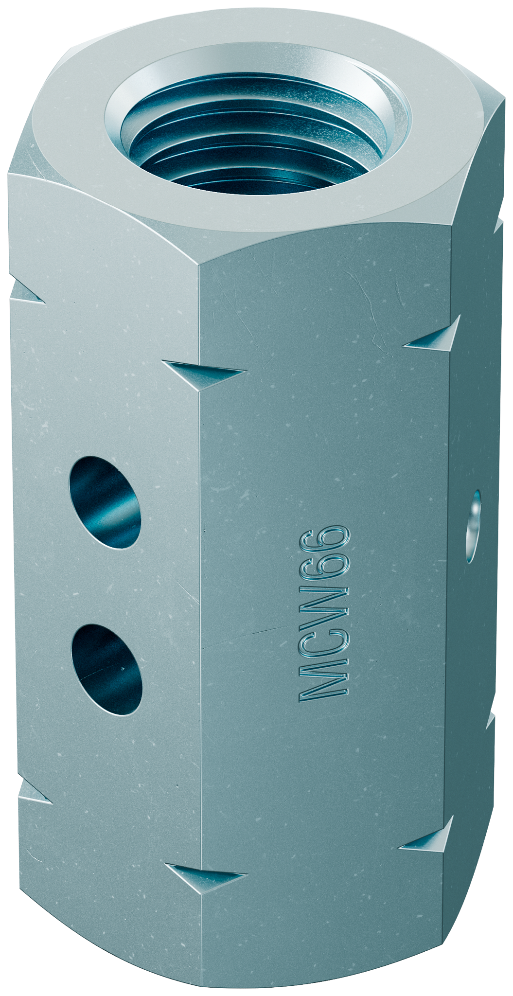 Simpson Strong-Tie MCW66 MCW 3/4 in. Coupler Nut with Witness® Hole, Grade 55 (Pack of 20)