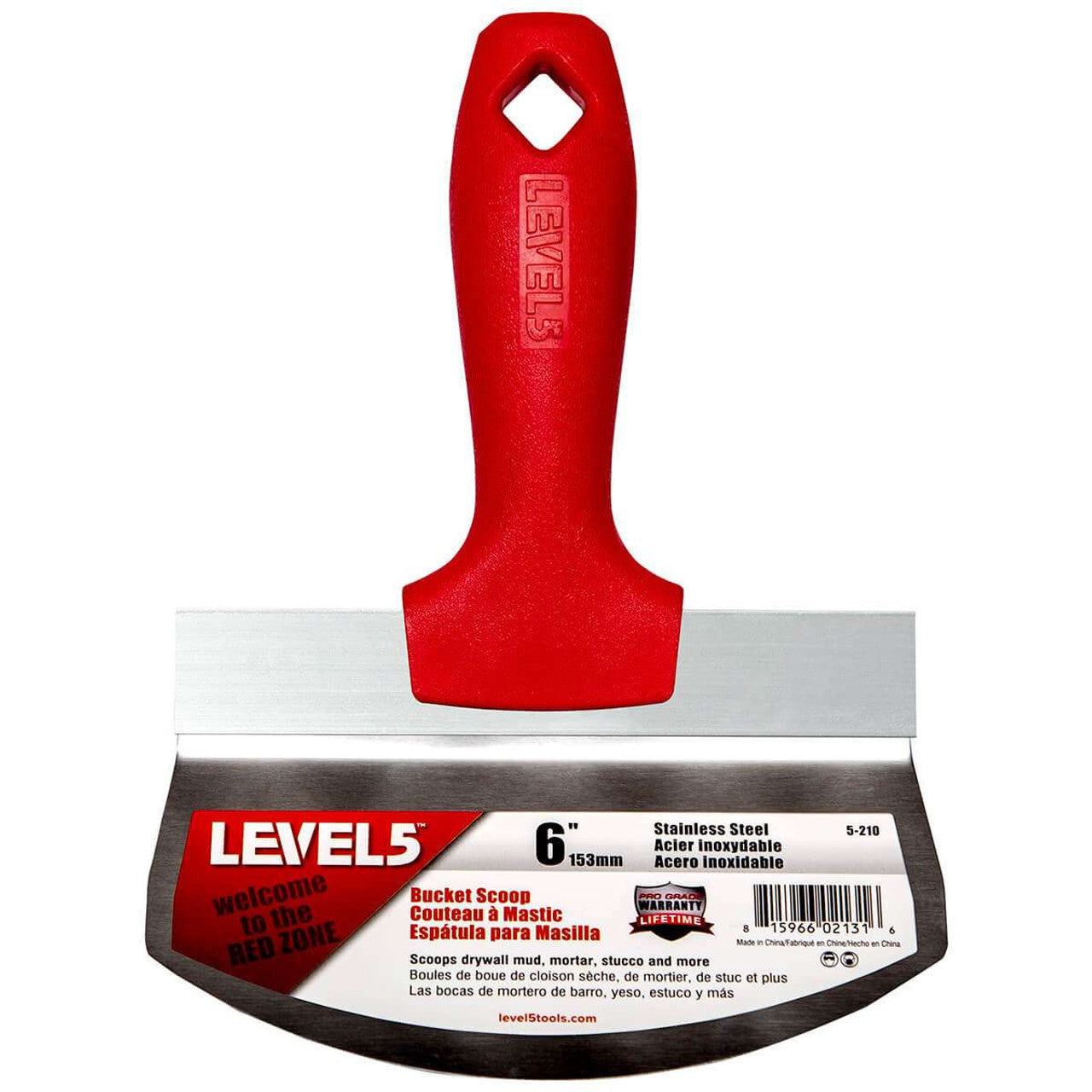Level 5 Tools 5-210 6" Stainless Steel Bucket Scoop