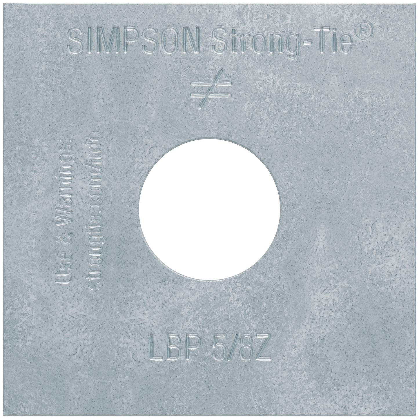 Simpson Strong-Tie LBP 5/8Z LBP 2 in. x 2 in. ZMAX® Galvanized Bearing Plate for 5/8-in. Dia. Anchor Bolt