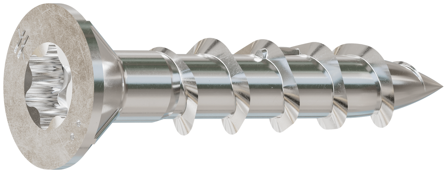 Simpson Strong-Tie S10100WP5 Deck-Drive™ DWP WOOD SS Screw — #10 x 1 in. T-25, Flat Head, Type 305 (5 lb.)