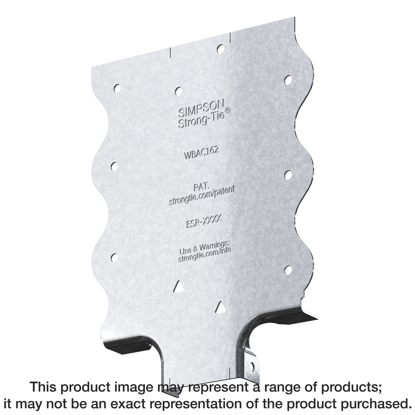 Simpson Strong-Tie WBAC162-R50 WBAC Wood Backing Steel Connector for 1-1/4 in. to 1-5/8 in. Flange (50-Qty) (Pack of 72)