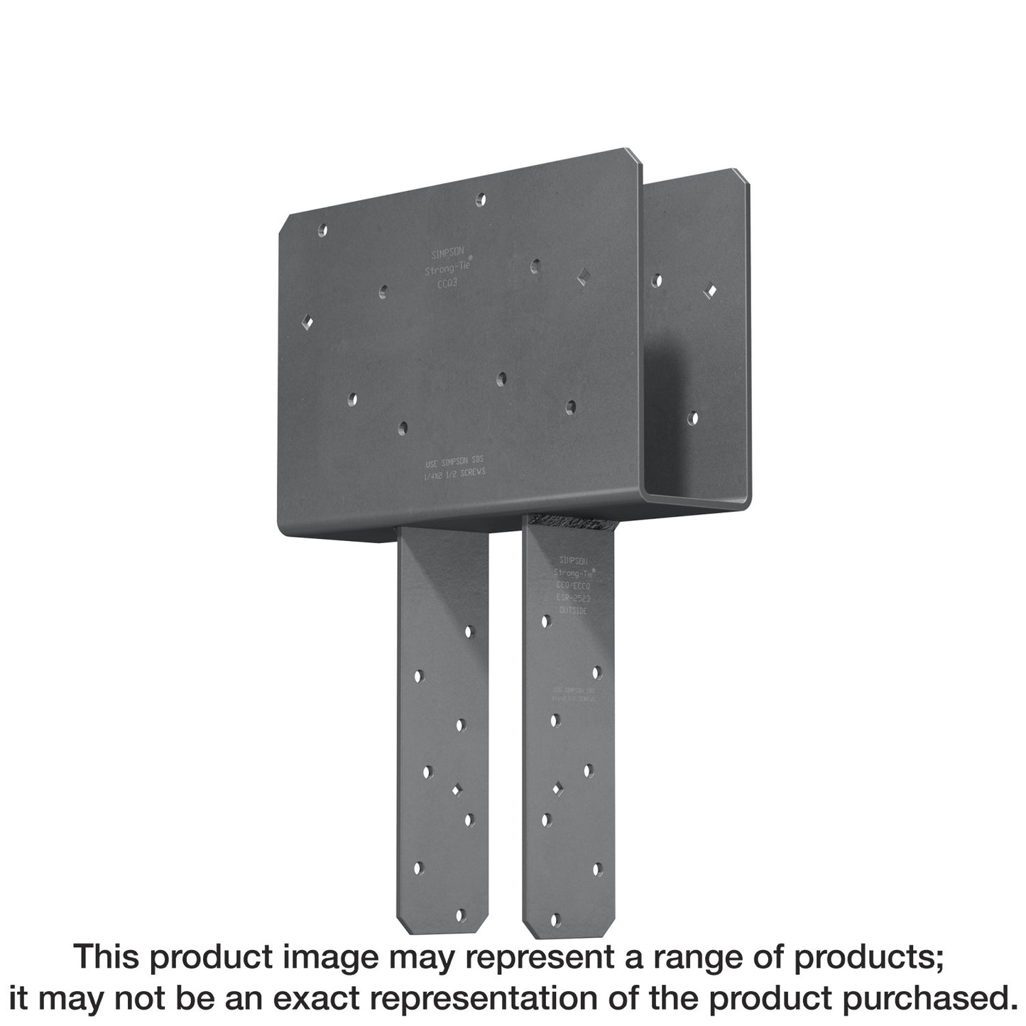 Simpson Strong-Tie CCQ44SDS2.5ROT CCQ™ Rotated-Strap Column Cap for 4x Beam, 4x Post with Strong-Drive® SDS Screws