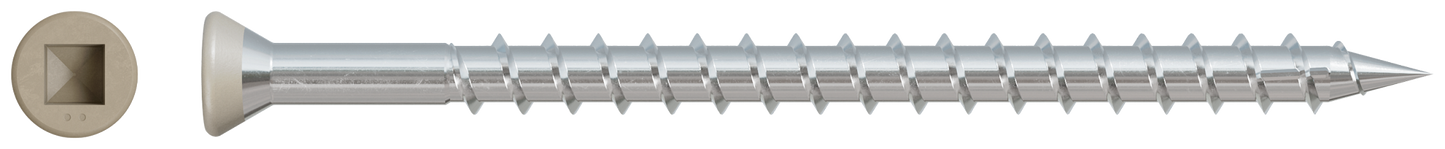 Simpson Strong-Tie DTH212S305BR05 Trim-Head Screw — Sharp Point (Collated) — #7 x 2 in. #2 SQ Type 305, Brown 05  (1000-Qty)