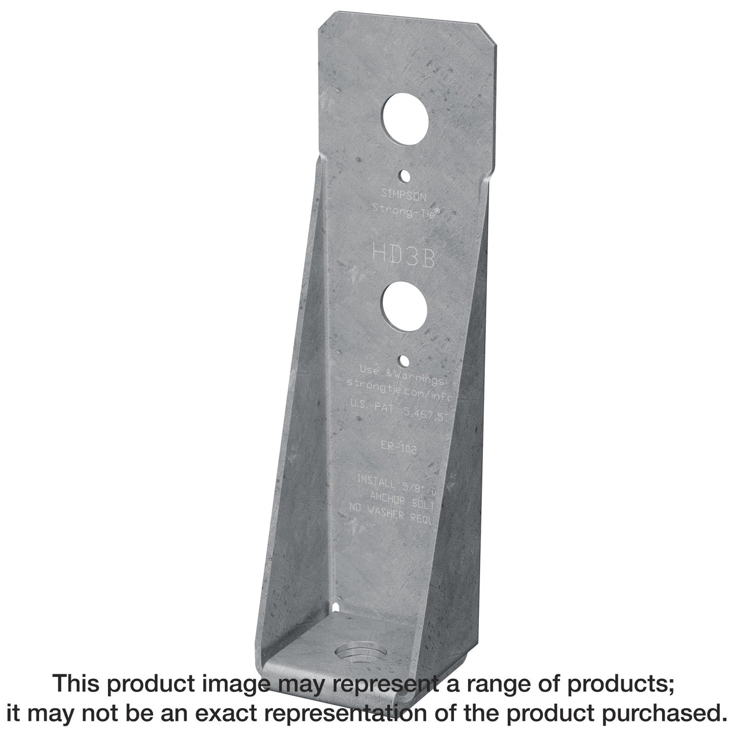 Simpson Strong-Tie HD3BHDG HDB 8-5/8 in. Hot-Dip Galvanized Bolted Holdown (Pack of 25)