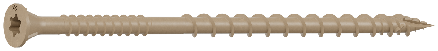 Simpson Strong-Tie DSVT4MB Deck-Drive™ DSV WOOD Screw — #10 x 4 in. T-25, Flat Head, Quik Guard®, Tan (1000-Qty) (Pack of 64)