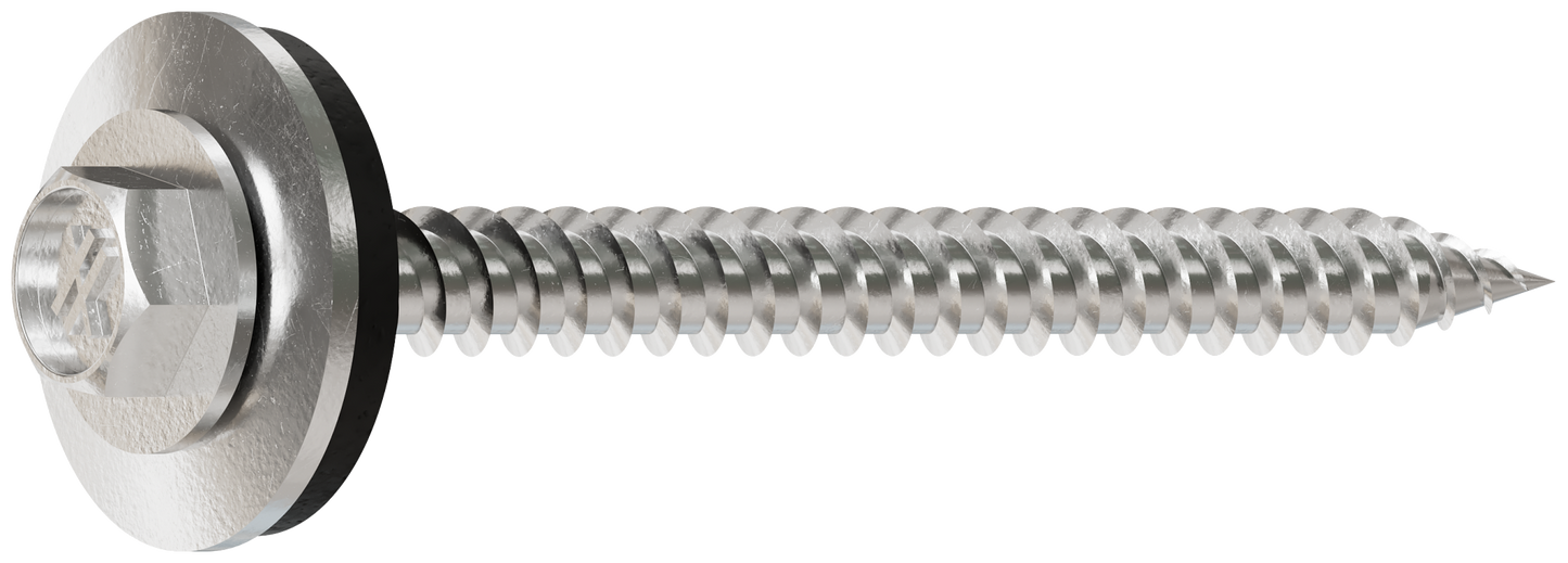 Simpson Strong-Tie T09200HWAC Metal-Panel Screw with EPDM Washer — #9 x 2 in. Hex Head, Type 316 (100-Qty) (Pack of 600)